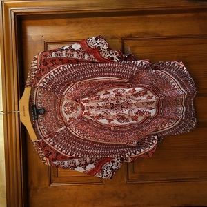 INC Sheer Scarf top Small Burgundy.  No camisole.